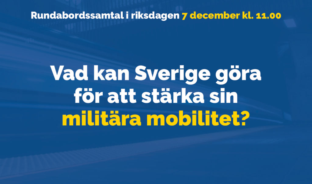 Lunchseminarium 7 dec: <br> Militär mobilitet allt viktigare